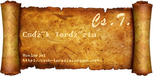 Csók Terézia névjegykártya